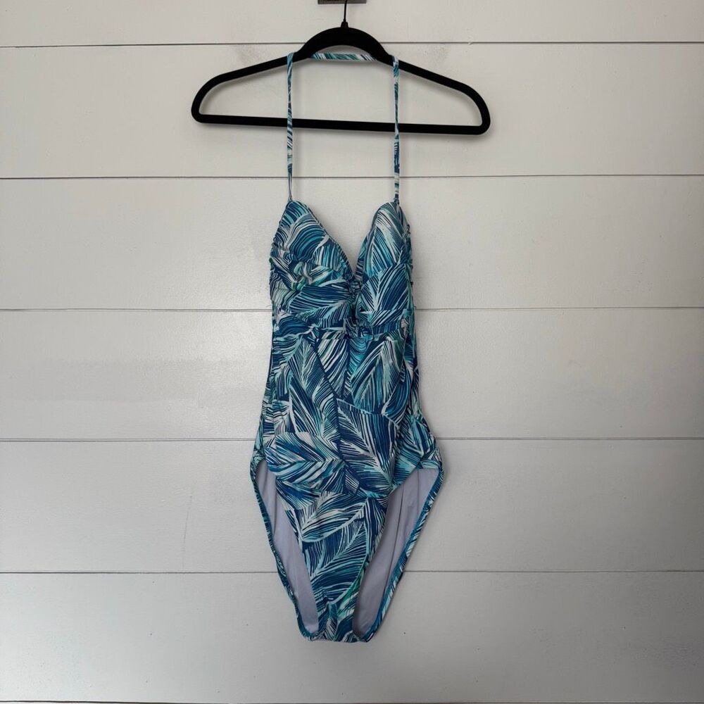 La Blanca Women’s 14 Blue Patterned Swim One Piece